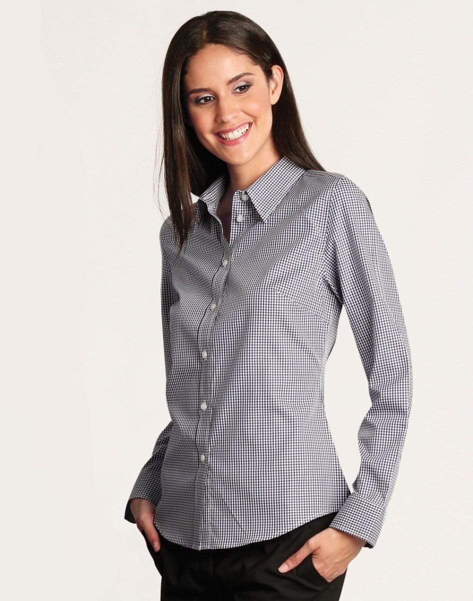 BENCHMARK Women's Two Tone Gingham Long Sleeve Shirt M8320L
